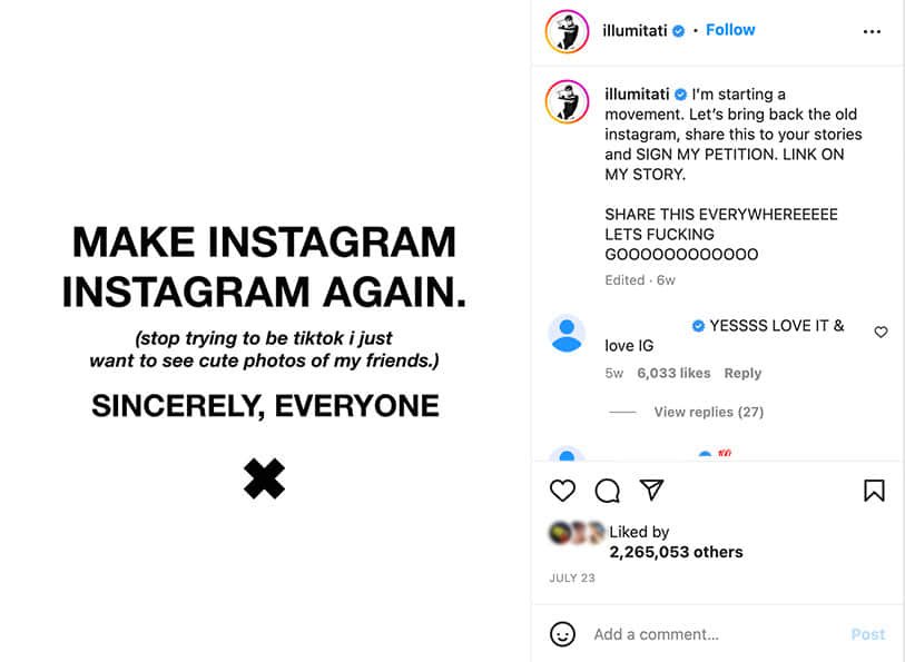 Make Instagram Instagram again