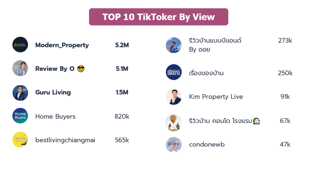 10 TikToker real estate by view